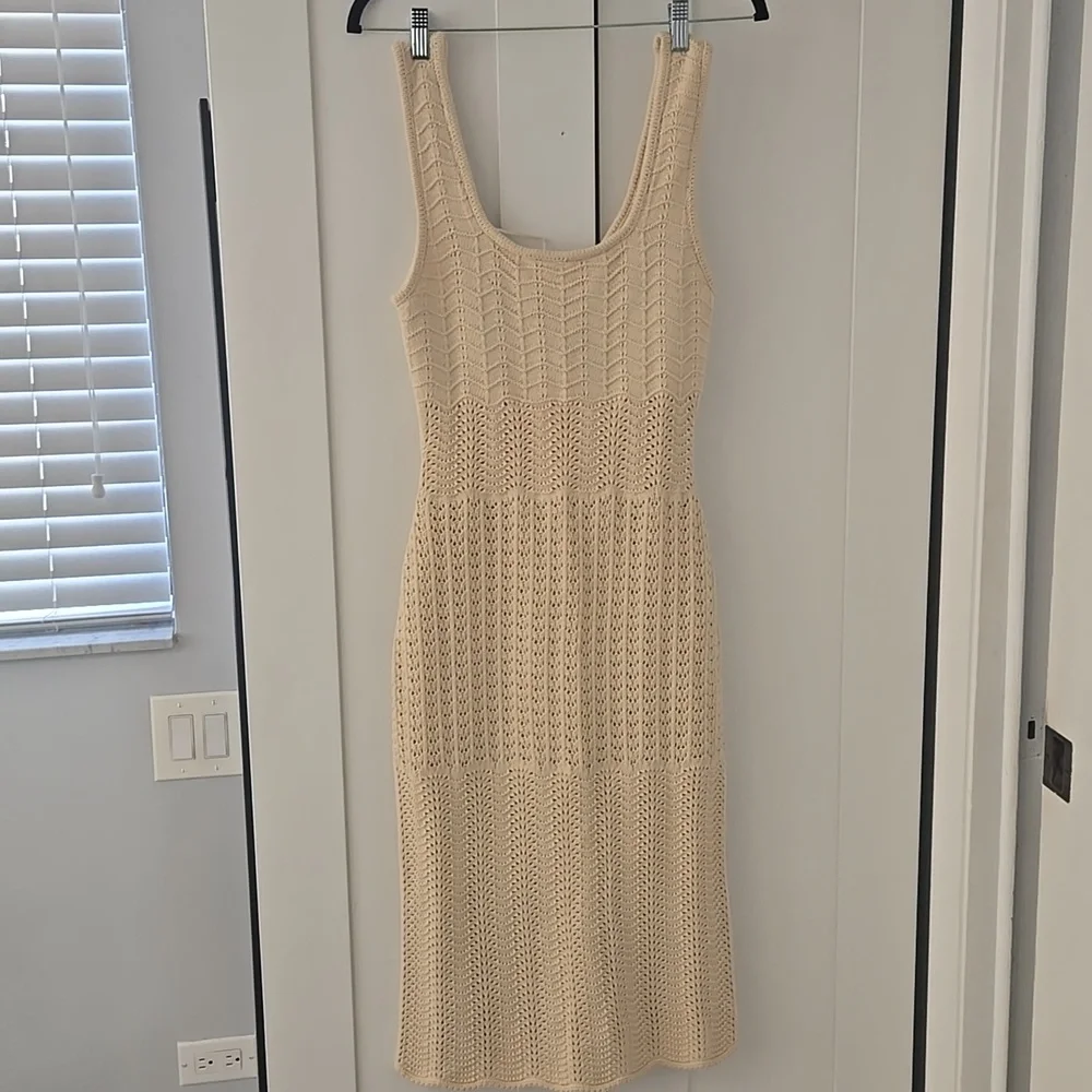 House Of Harlow 1960 Crochet Knit Bodycon Midi Dress - Picture 1 of 1